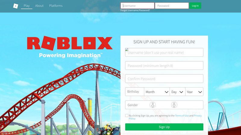 The full ROBLOX signup page image (2017) : r/roblox