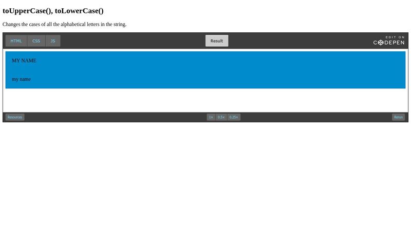 toUpperCase(), toLowerCase() - Javascript