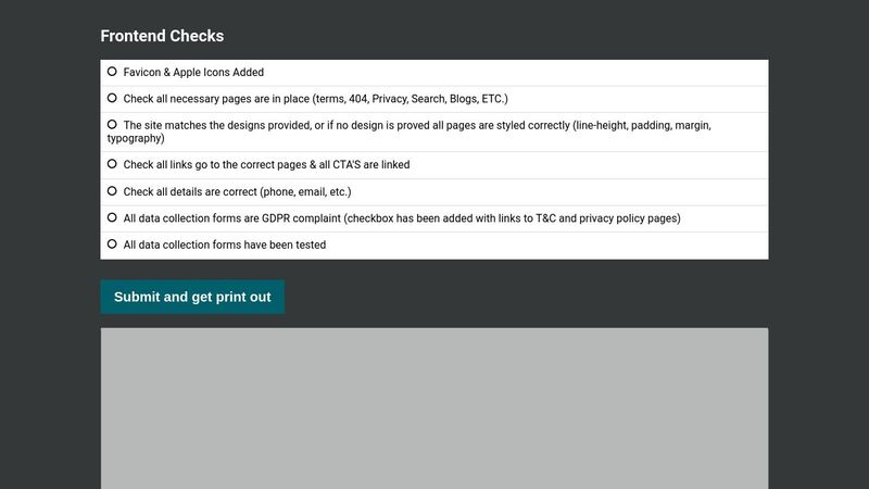 react checklist