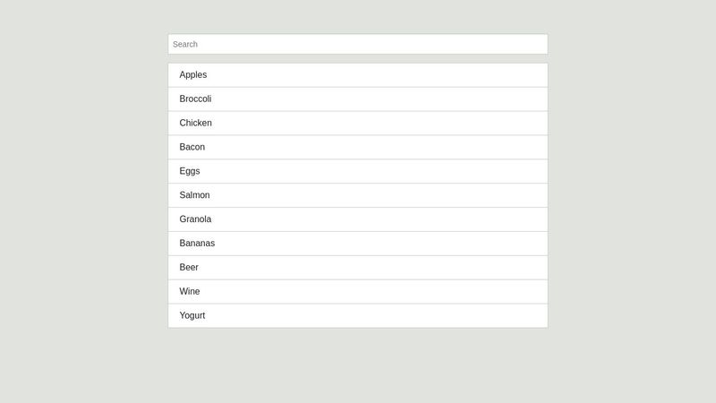React Filter list