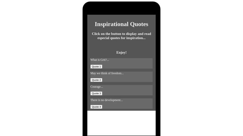 Inspirational Quotes, interactive with Javascript