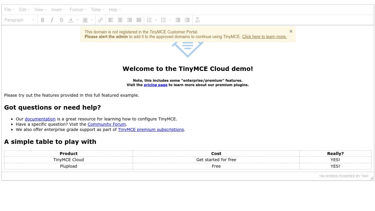 TinyMCE PowerPaste, Paste with formatting from Word, Excel, Google Docs