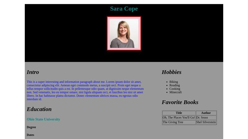 Intro HTML/CSS - Session 2 - Example 5