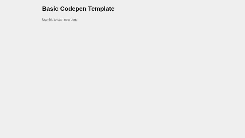 Basic Codepen Template