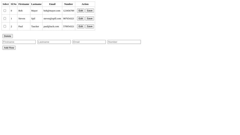 Pure JS Add, Edit, Delete Table