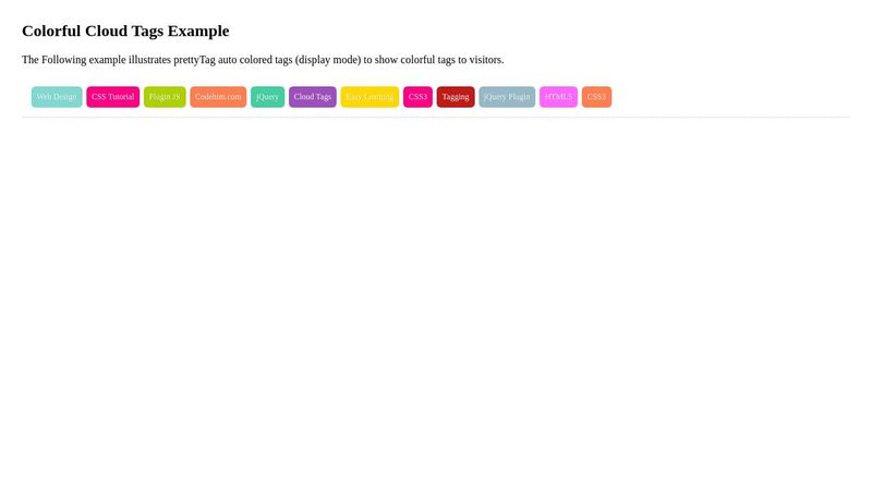 Colorful Links Tag Cloud Plugin For jQuery - prettyTag