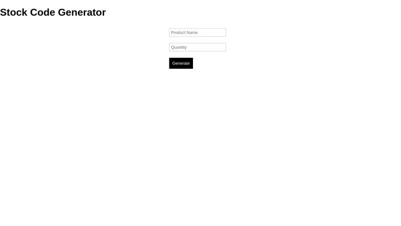 Stock Code Generator