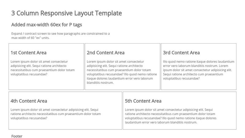 3 Column Responsive Layout