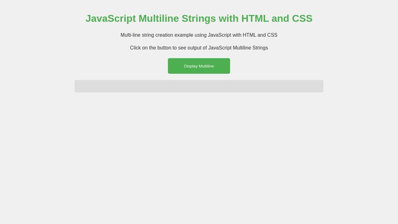 Javascript Multiline