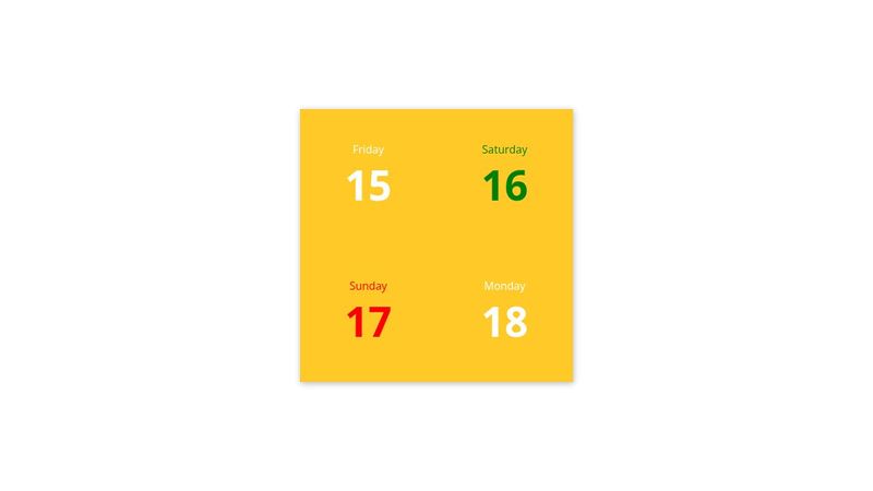 Calendar Days ( Days CSS 070 )