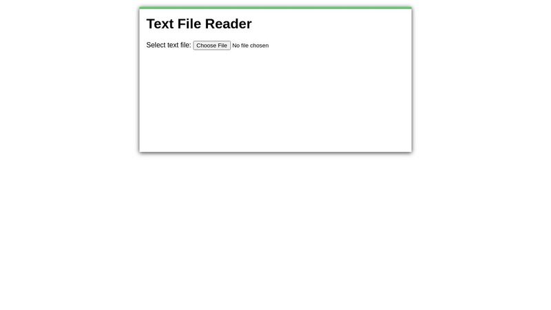 CodePen Home HTML5 FileReader API Demo: Text