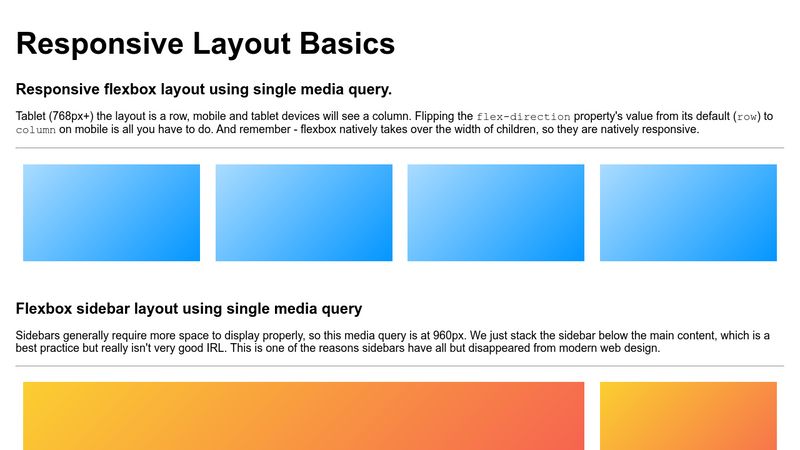 CSS Responsive Design (Layout) - Implementation Reference