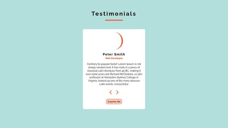 Testimonials Javascript Project