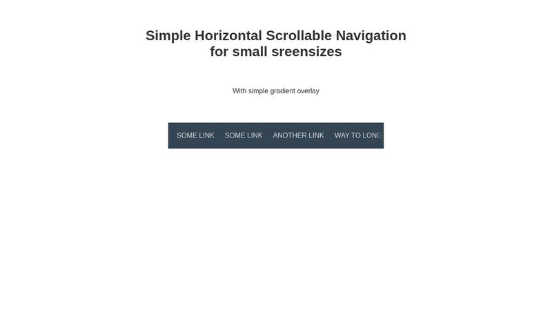 Simple Horizontal Scrollable Navigation for small sreensizes