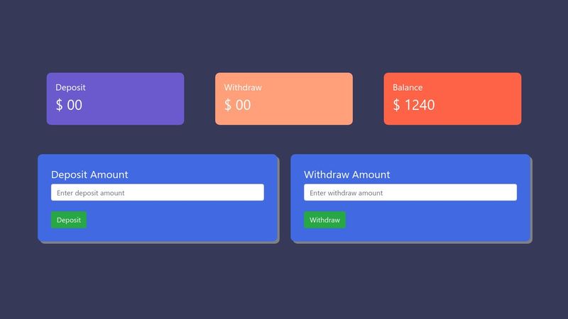 Deposit or Withdraw balance with Javascript
