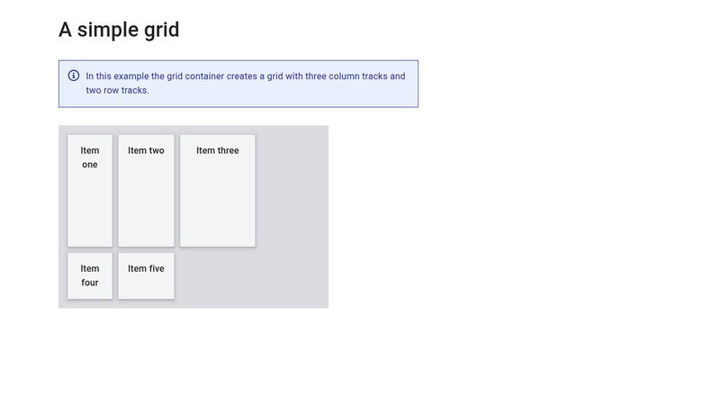 Learn CSS - A simple grid