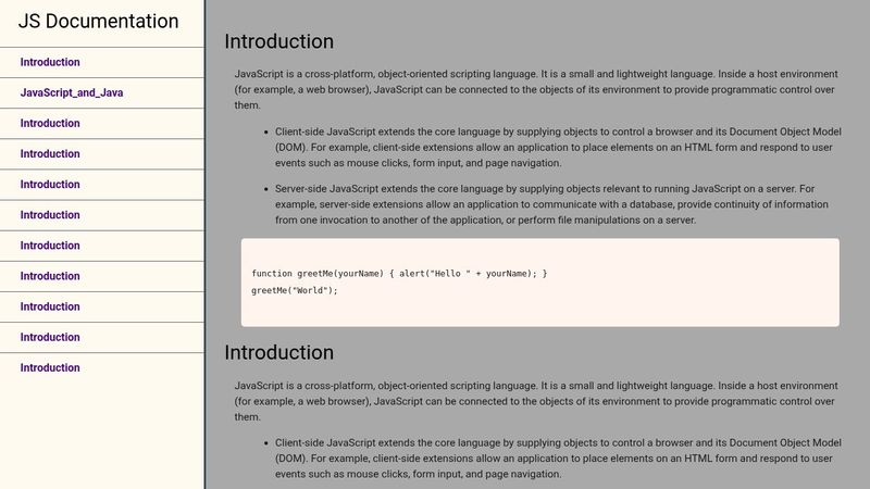 JS Documentation