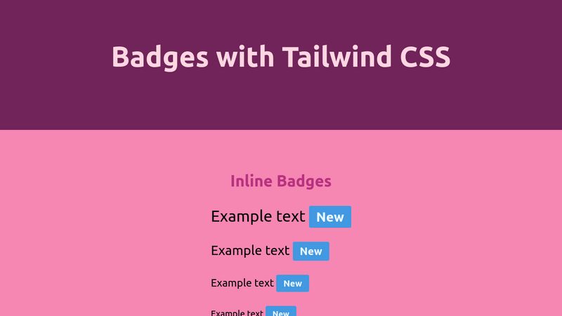 Badges With Tailwind CSS