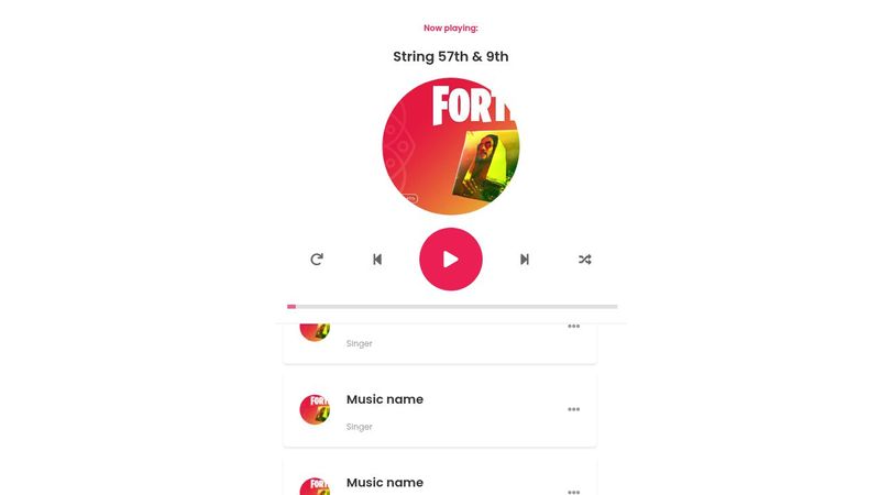 Music Player - HTML, CSS only