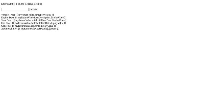 Javascript - Display Car Info