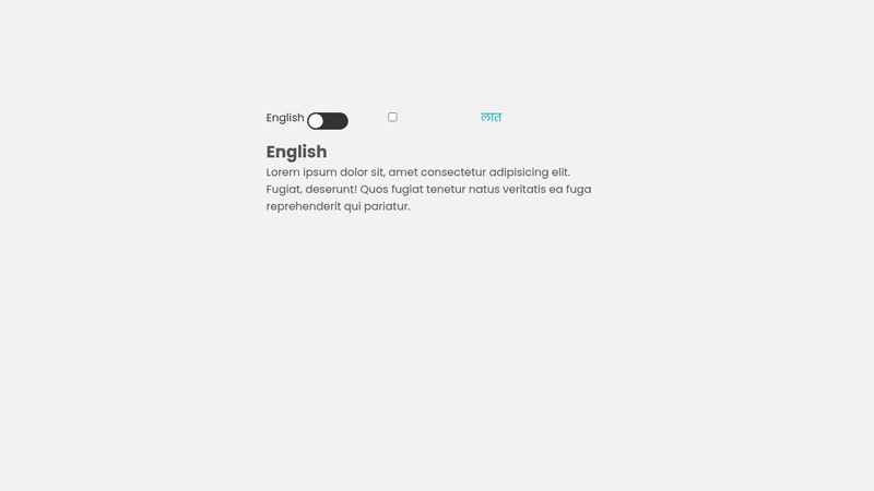 #5 Pure CSS Change Language Toggle | CSS Custom Checkbox Toggle