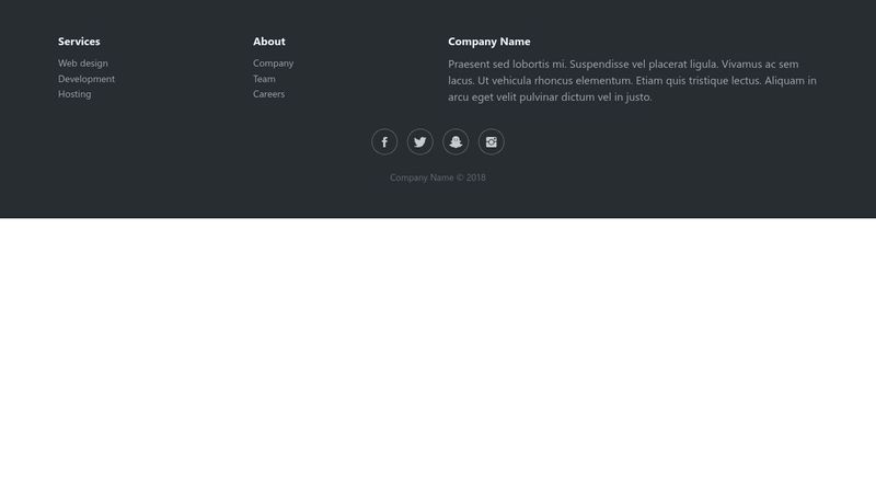 Bootstrap Footer Design 1