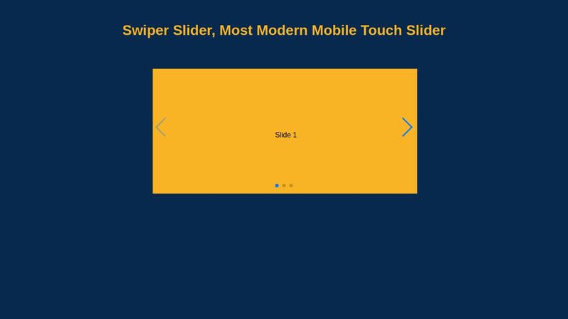Swiper Slider, Most Modern Mobile Touch Slider