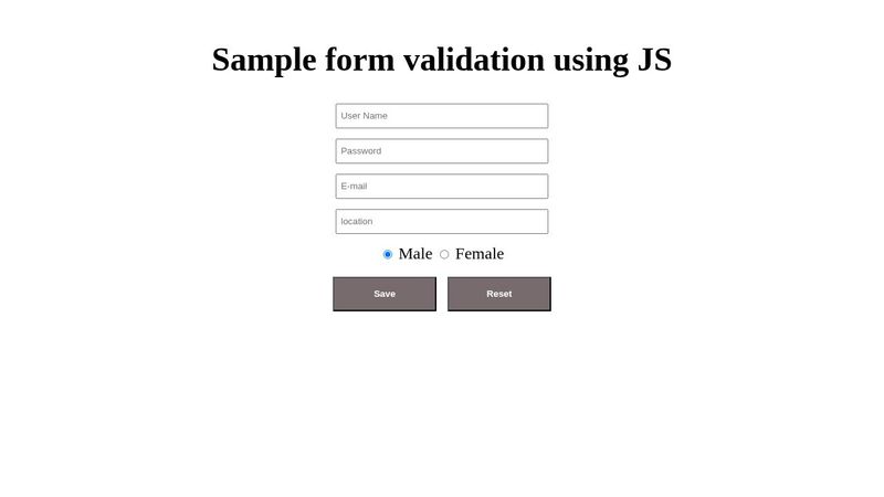 javascript form validation