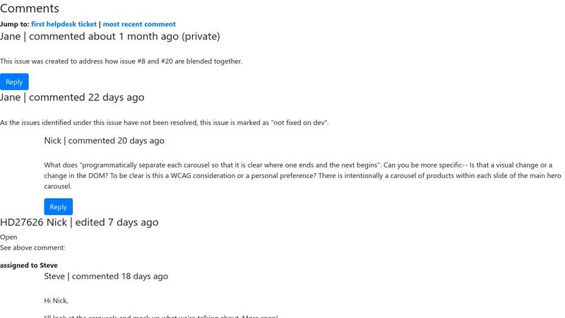 Nested Comments with SR Text and Headings