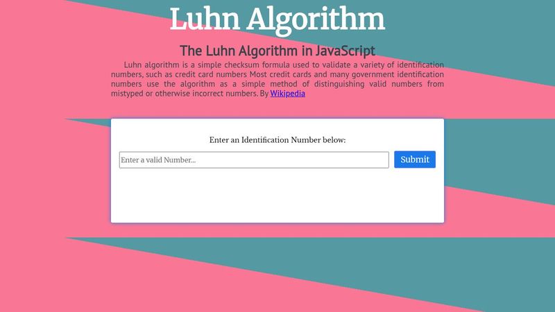 JavaScript - Luhn Algorithm image.