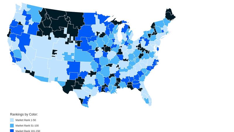 US Map Of Nielsen Media Markets By Rank NqZwpm 800 
