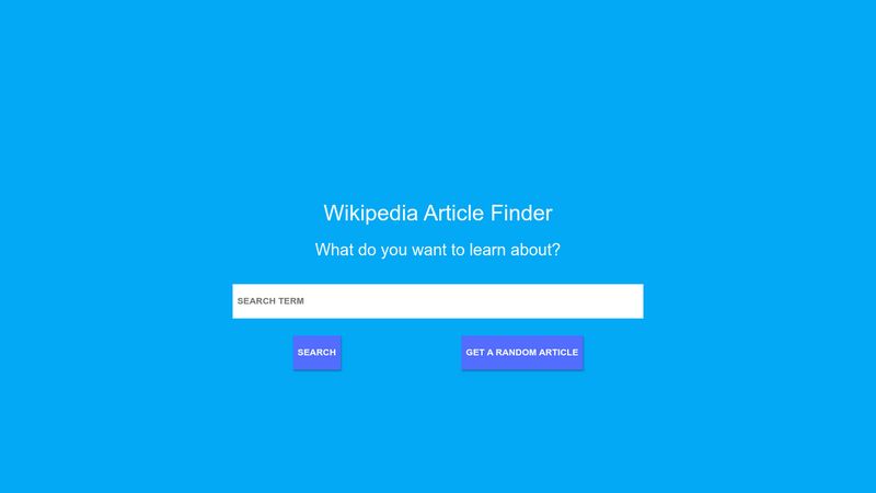 Wikipedia Article Finder
