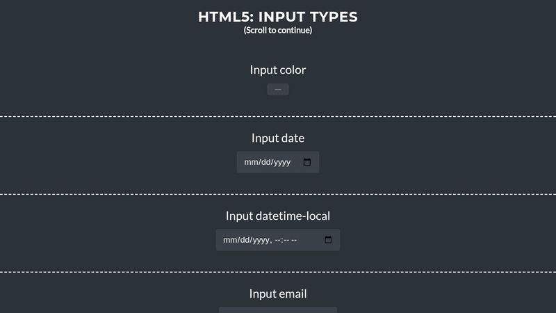 HTML5 new input types