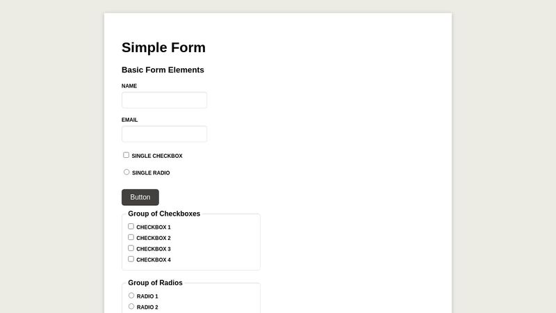 Simple & Clean Form Styling