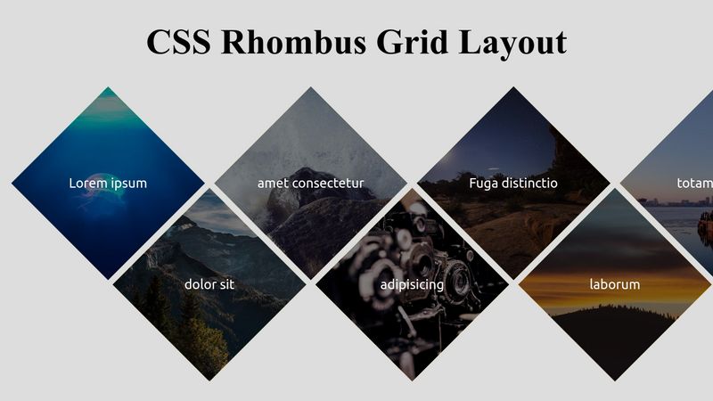 Css Rhombus Grid Layout (responsive)