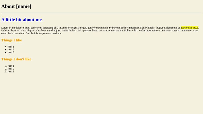 CSS Basics Exercise