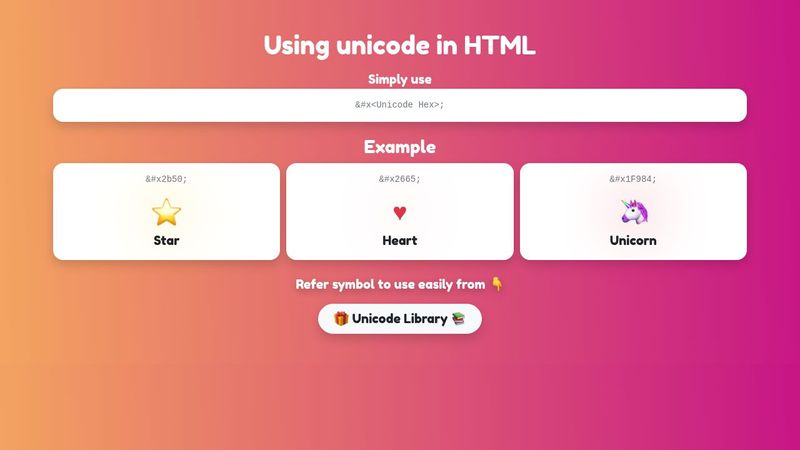 HTML: Using unicode in HTML