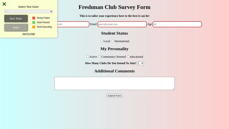 Survey Form (freecodecamp)
