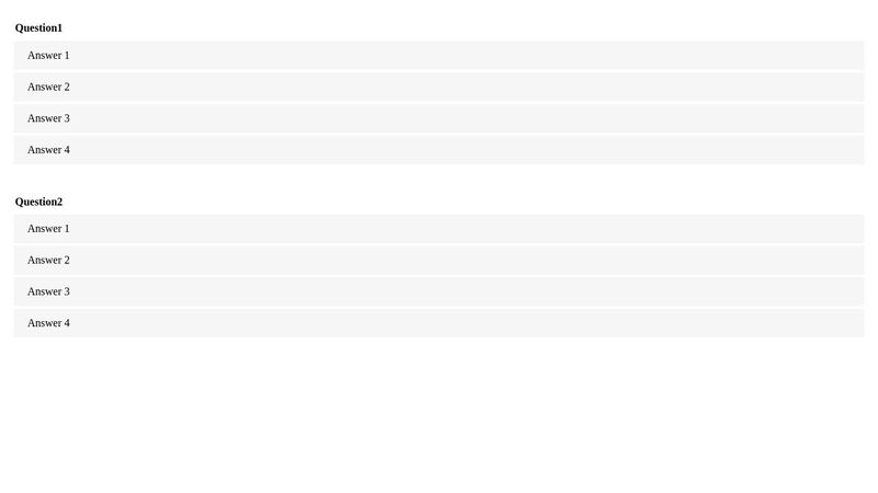 CSS-only multiple choice quiz