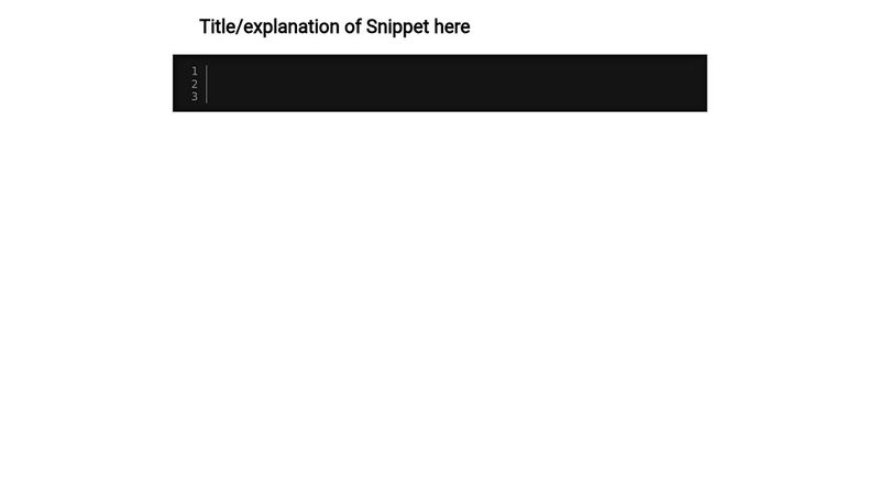 WordPress Snippet Template