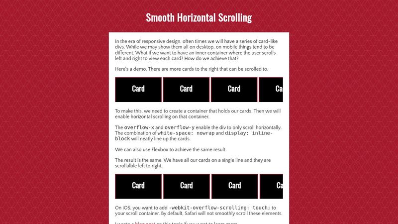 Smooth Horizontal Scrolling