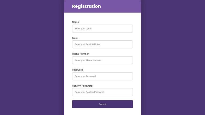 Registration Form JS