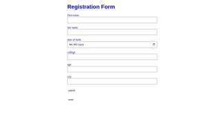 registration form using css