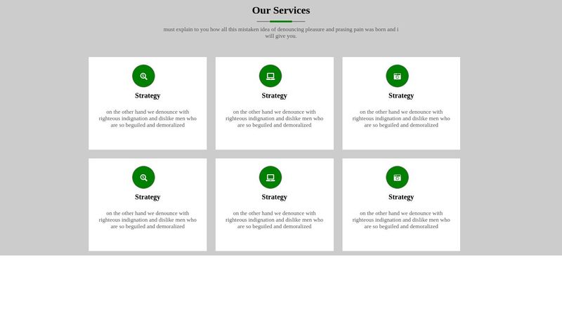 Services section html css