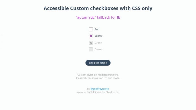 Accessible Custom Checkboxes with CSS only