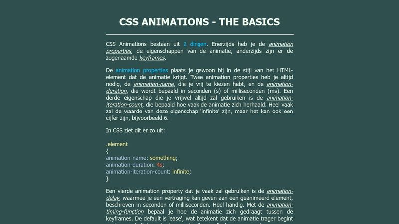 CSS ANIMATIONS - BASICS