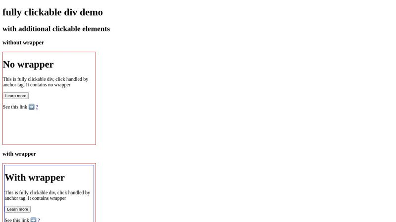 Fully clickable div with additional clickable elements