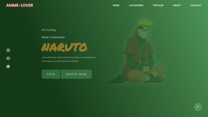 ANIME LOVER RESPONSIVE landing page html css