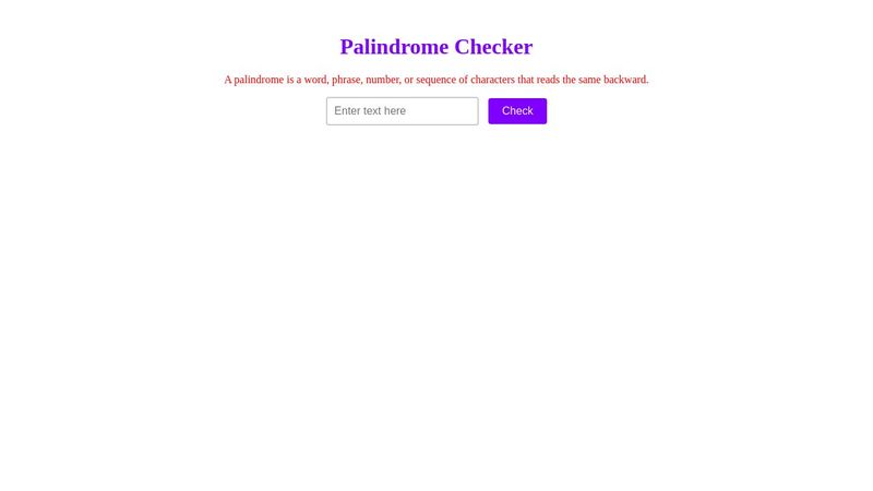 Palindrome Checker