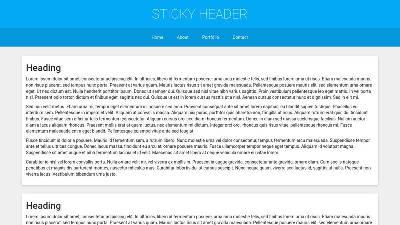 Sticky Header